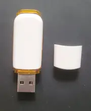 White & Yellow USB 2.0 Flash Drive Memory Stick Thumb 8Gb W Cap