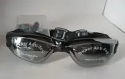 Swim Goggles, Anti Fog, UV Protection, Adjustable Strap, Mirror Lens, Black