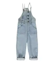 NWT Poppet & Fox Light Denim Button Up Pants Overalls Girls Size 3