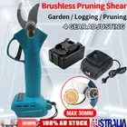 Brushless Electric Cordless Pruning Shears Scissor Secateur Battery Charger 18V