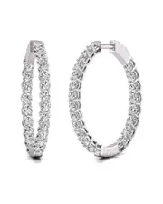Diana M. Fine Jewelry 14K 10.00 ct. tw. Lab Grown Diamond Hoops