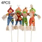 AU 4PCS Standing Scarecrow Cute Fall Garden Scarecrow Ornament For Halloween