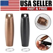 Mini Portable Aluminum Alloy Medicine Pill Box Case Bottle With Keychain Outdoor