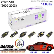 14pcs LED Interior Light Upgrade for Volvo S40 2000-2003 White Light Bulbs Kit (for: Volvo)