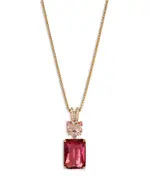 Nadri Macaron Cubic Zirconia Double Drop Pendant Necklace in 18K Gold Plated, 16-18