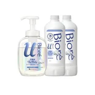 【Biore 蜜妮】高彈潤沐浴慕絲 瓶裝540ml+補充瓶450mlX2(共3款可選)