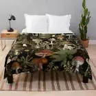 Throw Blanket Mushrooms Sofa Covers Woven Modern Machine Washable Multicolor