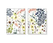 Flower Composition 2 sets White Frame Poster