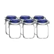 Bormioli Rocco Fido Blue 33.75 oz Square Jar (pack of 6)