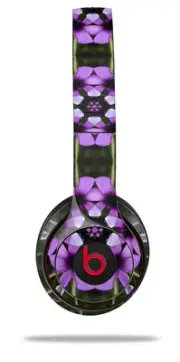 Skin Wrap for Beats Solo Wireless 2 3 4 Floral Pattern Purple SKIN ONLY