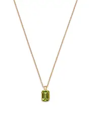 Moon & Meadow 14K Yellow Gold Wicked Green Peridot Pendant Necklace, 16