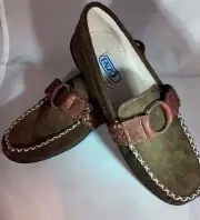 Shoes Enzo Italian Brown Brushed Leather Soft Loafers NIB Girls Size 6 /Eur 36