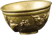 ABOOFAN 1pc Brass Wealth Bowl Dragon and Engraving Retro Tabletop Adornment for Office and Home Decor Solid Base Storage Bowl for