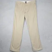 Dockers KHAKI Pants MENS 38W BEIGE 34in WORK STRAIGHT COMFORT WAISTBAND FLEX NWT