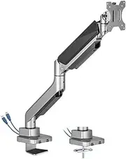 Brateck Economy Heavy-Duty Gas Spring Single Arm with USD3.1 Ports for 17 to 35-Inch Monitors