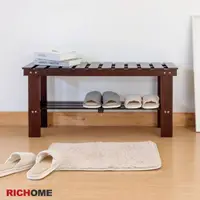 在飛比找momo購物網優惠-【RICHOME】極簡實木穿鞋椅/鞋架/鞋櫃/椅凳/收納架/