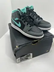 Air Jordan Air Jordan 1 Mid GS 'Grey Aqua' 554725-063 Kids Shoes size 7Y