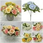 Multicolor Artificial Rose Flower Silk Petal Simulation Plants Home Decoration