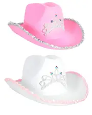 Sequin Rim Cowboy Hat with Tiara