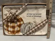 Mud Pie Fall Harvest Thanksgiving Holiday Farmhouse /Country Style Platter/Plate
