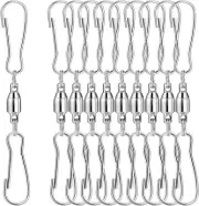 Tecunite 10 Pack Swivel Hooks Clips Smooth Spinning Dual Clip Hanging Windsock W