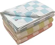 Imabari Towel, Bath Towel, Set of 3, Pastel Color, Checkered Pattern, 25.6 x 47.2 inches (65 x 120 cm), Made in Japan, 100% Cotton, Water Absorbent, Botome, Fluffy