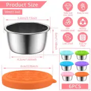 6 Pcs Salad Dressing Containers 1.5oz Mini Stainless Steel Food Storage paAVT