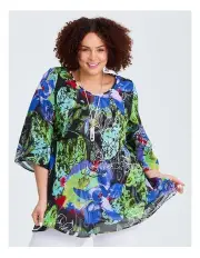 [Taking Shape] Reversible Travel Tunic Black/white Print