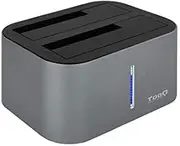 Dual Bay Docking Station for 2.5" and 3.5" Hard Drives USB 3.0/USB 3.1 Gen1 Compatible with USB 2.0 Clone of Function Grey