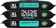 DUDE Wipes Flushable Wet Wipes Dispenser, Mint Chill, 48 Count (Pack of 3) Scented Wet Wipes with Vitamin-E, Aloe, Eucalyptus & Tea Tree Oils for at-Home Use, Septic and Sewer Safe