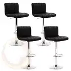 Artiss Set of 4 Line Style PU Leather Bar Stools Black