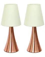 Lalia Home Valencia 2pk Mini Touch Table Lamp Set With Fabric Shades