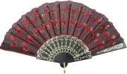 INNOLIFE Elegant Colorful Embroidered Flower Peacock Pattern Sequin A-red