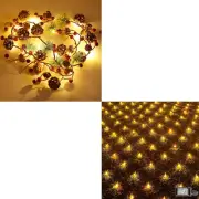 360 LED Christmas 12 X 5 FT Net Lights + 6.56 Ft 20 LED Lighted Christmas Pine C
