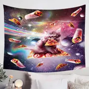 Cool Funny Outer Space Taco Burrito Pizza Cat Tapestry