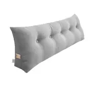 SOGA 150cm Silver Triangular Wedge Bed Pillow Headboard Backrest Bedside Tatami Cushion Home Decor