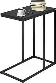 Costway Side Table Black, Bedside Table Stable, Hall Table, Side Table, Telephone Table, Corner Table Made of Wood & Metal