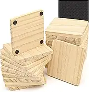 24 Pack Unfinished Wood Coasters, 4 Inch Square Blank Drinks Mat Cup Pad Wooden Crafts Coasters Protection Tabletop for Indoor Outdoor DIY Drawing Painting Engraving Wood Burning Laser Scroll Sawing