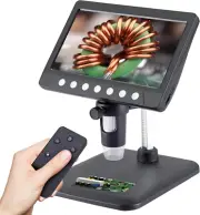 Digital Microscope 7" with 32g TF Card, 1080P 1200X Magnification 8 LED Light