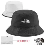 【THE NORTH FACE】雙面 SUN STASH 抗UV 漁夫帽.圓盤帽.遮陽帽.吸濕排汗防曬帽(CGZ0-KY4 黑/白 N)