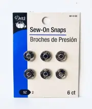 Dritz Sew-On Snaps - Size 2 - Nickel Plated Brass