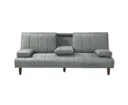 Fabric Sofa Bed with Cup Holder 3 Seater Lounge Couch - Light Grey