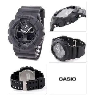 CASIO 卡西歐 G-SHOCK系列 個性機械感三眼雙顯電子錶-黑x白/55.0mm