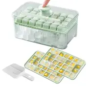 56 Grid Plastic Ice Tray Mold with Scoop Ice Cube Maker Storage Container Box