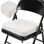 Thickened 2" Memory Foam Folding Chair Cushions 4 Pack, Square Pads with Ties...