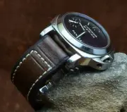 MA WATCH STRAP 26 24 22 CANTON 1 BROWN GENUINE VINTAGE LEATHER BAND FITS PANERAI