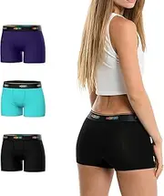 [Woxer] Womens Boxer Briefs Underwear, Star 3” Boyshorts Panties Soft Anti-Chafing, No Roll Inseam