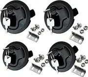 4 PCS Flush Pull Hatch Latch Round Slam Latch for RV Boat Deck 1/4" Door Cabinet Door Locking Style Marine Flush Pull Latch Black