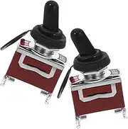 CANIGHT 2pcs Waterproof Toggle Switch 2 Position On/Off Switch for Car Dashboard Electronics 15A Heavy Duty Miniature Switch with Waterproof Cap