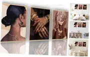 Dytila Trendy Black Girl Wall Art Set of 3, Black Woman Pictures Wall Decor